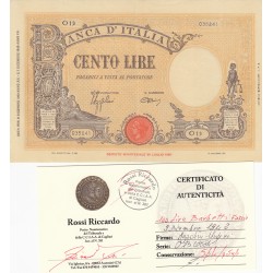 100 LIRE BARBETTI 9/12/1942 CONSERVSAZIONE SPL+/qSUP